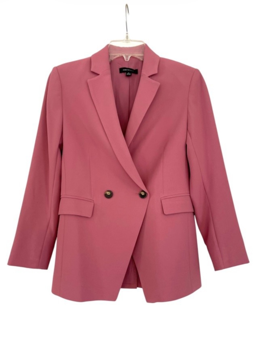Ann Taylor Pink Double Breasted Blazer 0P Barbiecore Corporate Girlie Preppy